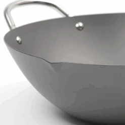 River Light River Light Kiwame Nitrided Carbon Steel Induction Wok With Two Short Handles - 36cm -The Custom Chef Shop 1200 x 1200 B Carbon Steel Woks Frypans 3