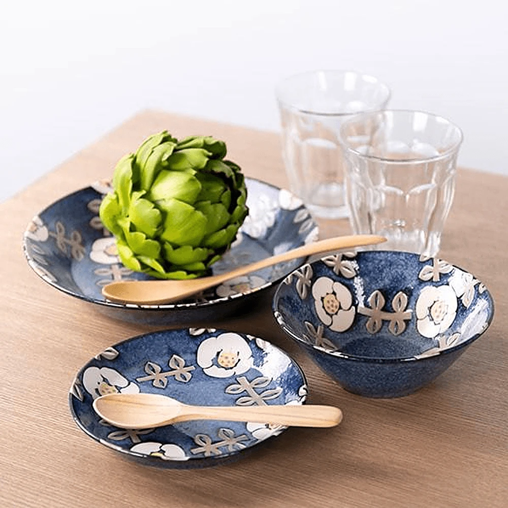 Aito Aito Mino Yaki Nordic Flower Series Bowl - Navy Blue (13cm) 7 Aito Aito Mino Yaki Nordic Flower Series Bowl - Navy Blue (13cm) - Image 5