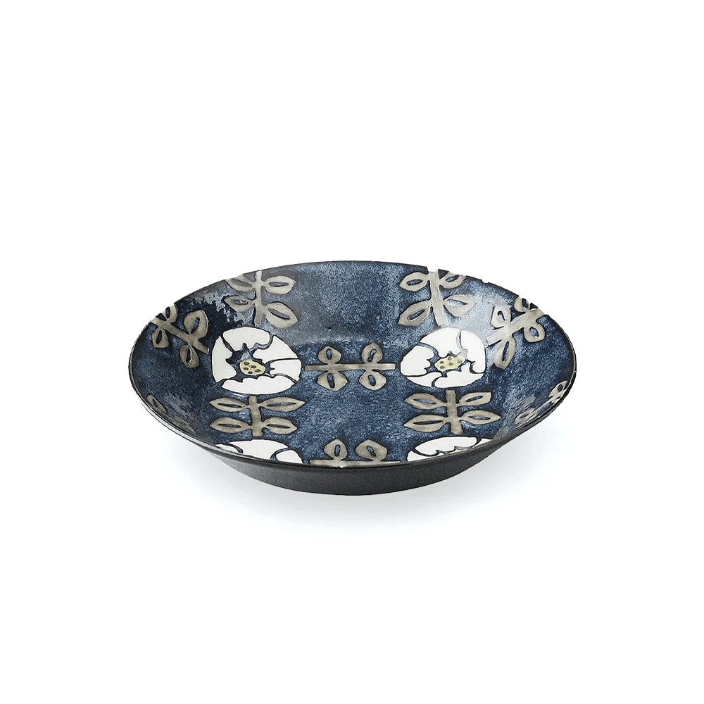 Aito Aito Mino Yaki Nordic Flower Series Dinner Plate - Navy Blue (20cm) 3 Aito Aito Mino Yaki Nordic Flower Series Dinner Plate - Navy Blue (20cm)