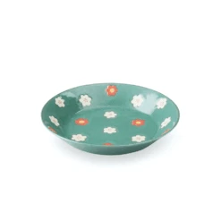 Aito Aito Mino Yaki Nordic Flower Series Dinner Plate - Viridian (20cm)