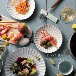 Aito Aito Seto Yaki Hana Dinner Plate (23cm) - White 13 Aito Aito Seto Yaki Hana Dinner Plate (23cm) - White -The Custom Chef Shop Aito Seto Yaki Hana Dinner Plate 23cm White 04