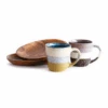 Aito Aito Mino Yaki Glaze Coffee Cup With Snack Tray Set Of 2