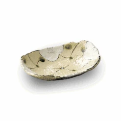 Touga Seto Yaki Camellia Floral Oval Bowl (22cm)