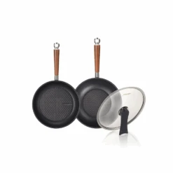 Happycall Happycall Crocodile Graphene Nonstick Induction Frypan & Wok Set With Lid - 28cm & 30cm