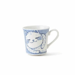 Daitoua Daitoua Neko Chigura 3-Piece Japanese Dining Set With Bowl And Mug -The Custom Chef Shop Daitoua Neko Chigura Buchi Mug v2