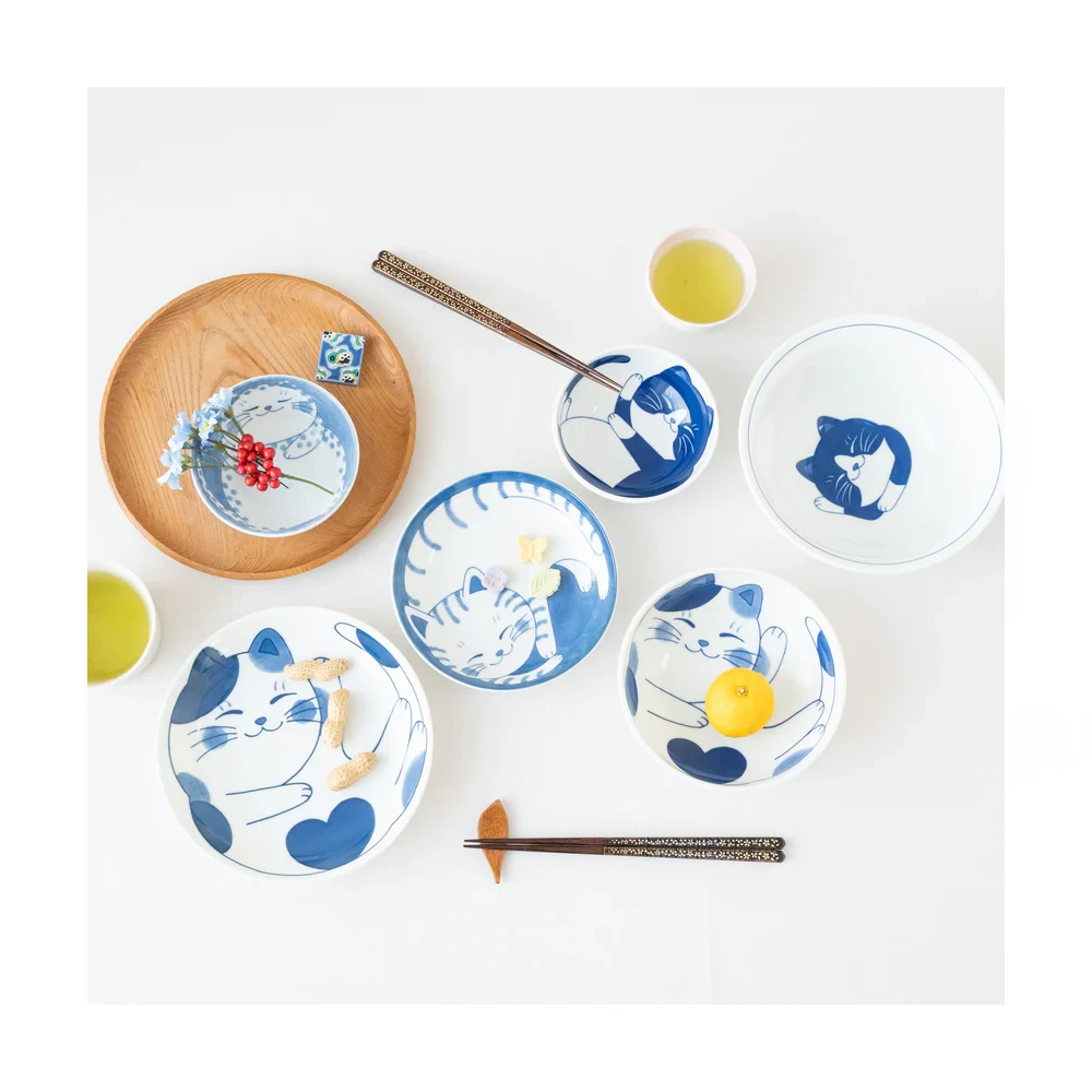 Daitoua Daitoua Neko Chigura Hachiware Dinner Plate (20cm) 8 Daitoua Daitoua Neko Chigura Hachiware Dinner Plate (20cm) - Image 6
