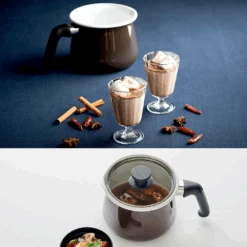 Wahei Freiz Freiz Rinto Enamel Induction Multipot With Lid (2.2L) - Brown -The Custom Chef Shop Freiz Rinto Handy Pot Brown 4