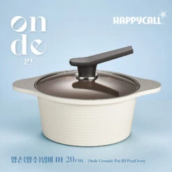 Happycall Happycall Onde Ceramic Nonstick Induction Pot With Lid - 20cm (2.5L) -The Custom Chef Shop Happycall IH Onde Ceramic Pot 20cm with Lid 2.5L 01