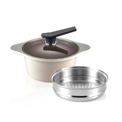 Happycall Happycall Onde Ceramic Nonstick Induction Pot With Lid - 20cm (2.5L) -The Custom Chef Shop Happycall IH Onde Ceramic Pot 20cm with Lid 2.5L 06