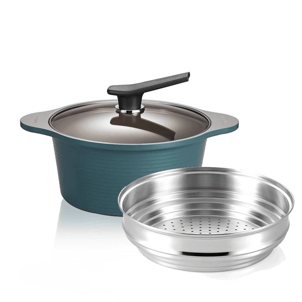 Happycall Happycall Onde Ceramic Nonstick Induction Pot With Lid - 24cm (4L) Ocean Green 8 Happycall Happycall Onde Ceramic Nonstick Induction Pot With Lid - 24cm (4L) Ocean Green - Image 6