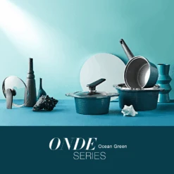 Happycall Happycall Onde Ceramic Nonstick Induction Pot With Lid - 28cm (6L) Ocean Green -The Custom Chef Shop Happycall IH Onde Ceramic Pot 28cm with Lid 6L Ocean Green 02
