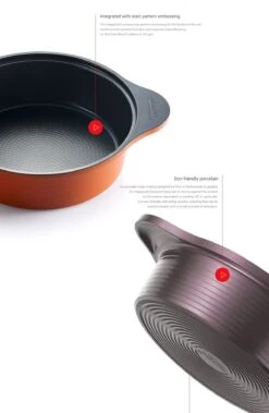 Happycall Happycall Onde Nonstick Induction Ceramic Pot With Lid - Low 24cm (2.4L) -The Custom Chef Shop Happycall IH Onde Ceramic Pot Low 24cm with Lid 2.4L 03