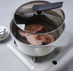 Happycall Happycall Onde Nonstick Induction Ceramic Pot With Lid - Low 24cm (2.4L) -The Custom Chef Shop Happycall IH Onde Ceramic Pot Low 24cm with Lid 2.4L 07