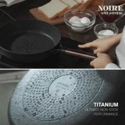 Happycall Happycall Noire Titanium Plus Nonstick Induction Frypan - 22cm -The Custom Chef Shop Happycall Noire IH Titanium Plus Frypan 22cm 02