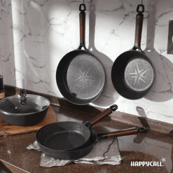 Happycall Happycall Noire Titanium Plus Nonstick Induction Frypan - 22cm -The Custom Chef Shop Happycall Norie IH Titanium Plus Cookware Set 26cm 12