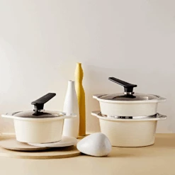 Happycall Happycall Onde Ceramic Nonstick Induction Pot Set - 24cm & 28cm -The Custom Chef Shop Happycall Onde Induction Ceramic Nonstick Pot Set 24cm 28cm 1