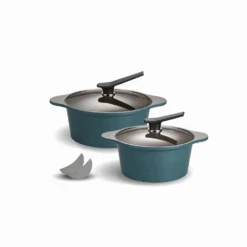 Happycall Happycall Onde Ceramic Nonstick Induction Pot Set - 24cm & 28cm Ocean Green