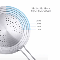 Happycall Happycall Stainless Steel Splatter Guard (22cm To 28cm) -The Custom Chef Shop Happycall Stainless Multi Cover 05