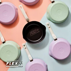 Happycall Happycall Flex 3-Piece Nonstick Induction Saucepan Set - Black & Lavender -The Custom Chef Shop Happycall Flex 3 Piece Nonstick Induction Saucepan Set Black Lavender 1