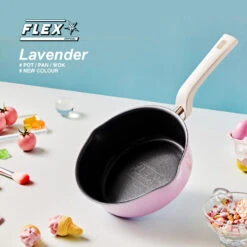 Happycall Happycall Flex 3-Piece Nonstick Induction Saucepan Set - Black & Lavender -The Custom Chef Shop Happycall Flex 3 Piece Nonstick Induction Saucepan Set Black Lavender 3