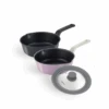 Happycall Happycall Flex 3-Piece Nonstick Induction Saucepan Set - Black & Lavender -The Custom Chef Shop Happycall Flex 3 Piece Nonstick Induction Saucepan Set Black Lavender v2