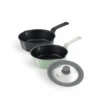 Happycall Happycall Flex 3-Piece Nonstick Induction Saucepan Set - Black & Mint -The Custom Chef Shop Happycall Flex 3 Piece Nonstick Induction Saucepan Set Black Mint v2