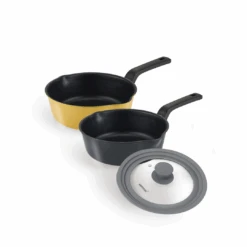 Happycall Happycall Flex 3-Piece Nonstick Induction Saucepan Set - Black & Yellow