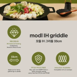 Happycall Happycall MODL Nonstick Induction Griddle - 33cm -The Custom Chef Shop Happycall MODL Nonstick Induction Griddle 33cm 7