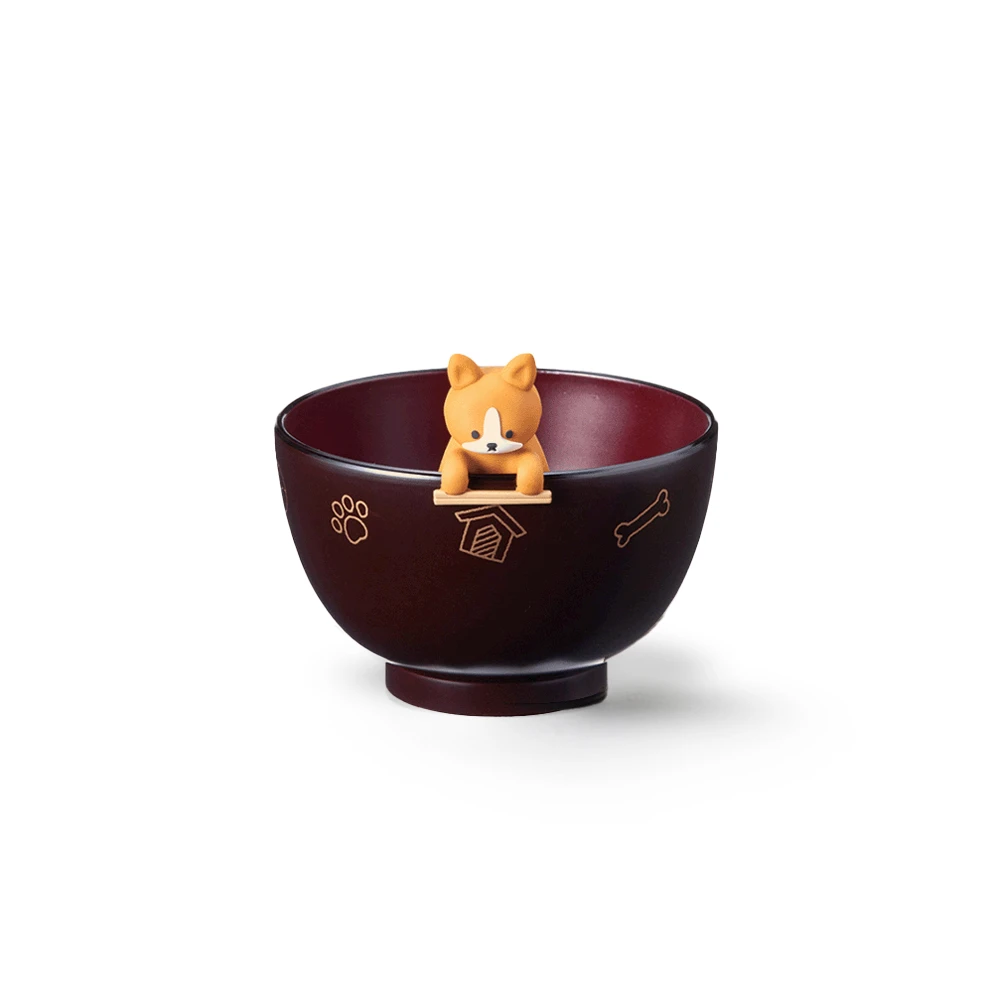 Ishida Ishida Corgi Japanese Soup Bowl And Chopstick Rest Set