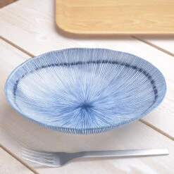 Ichikyu Ichikyu Mino Yaki Tokusa Oval Bowl (22cm)