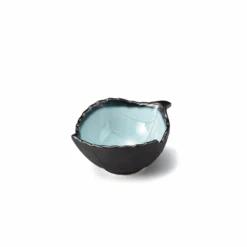 Touga Iga Leaf-Form Japanese Side Bowl In Midnight Blue (9cm)