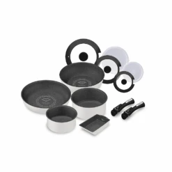 Iris Ohyama Iris Ohyama 12-Piece Wok, Frypan & Pot Set With Detachable Handles