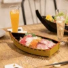 Fukui Craft Isobune Shiraki Boat Shape Sushi And Sashimi Serving Platter -The Custom Chef Shop Isobune Shiraki Boat Shape Sushi and Sashimi Serving Platter