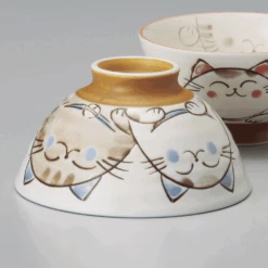 Touga Ko-Dehiki Japanese Neko Cat Bowl (12cm / 14cm) -The Custom Chef Shop Ko dehiki Japanese Neko Cat Bowl 1