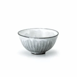 Kakiotoshi Kohiki Black Clay Japanese Crosshatch Pattern Bowl (12cm)