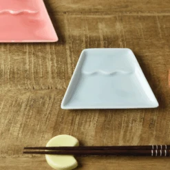 Touga Mino Yaki Mount Fuji Soy Sauce Plate - Light Blue