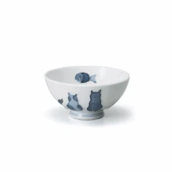 Toki Yamaman Mino Yaki Neko Maru Cat Bowl (12.5cm)