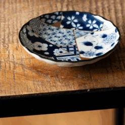 Touga Mino Yaki Blue Yusen Chrysanthemum Japanese Side Plate (12cm) -The Custom Chef Shop Mino Yaki Blue Yusen Chrysanthemum Japanese Side Plate 12cm 5