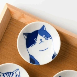 Toki Yamaman Shichita Mino Yaki Cat Mike Mini Side Plate (8cm)