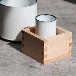 Miyama Miyama White Line Series Sake Cup & Masu Cup Set -The Custom Chef Shop Miyama White Line Series Sake Cup And Masu Cup Set 2