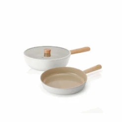 Neoflam Neoflam Fika Ceramic Nonstick Induction Wok & Frypan Set With Lid