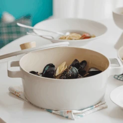 Neoflam Neoflam Fika Ceramic Nonstick Induction Pot With Lid - 22cm (2.6L) -The Custom Chef Shop Neoflam Fika Ceramic Nonstick Induction Pot 22cm 10