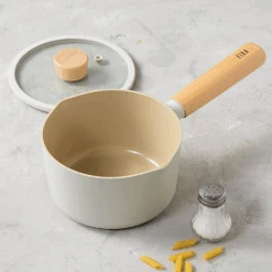 Neoflam Neoflam Fika Ceramic Nonstick Induction Saucepan With Lid - 16cm (1.4L) -The Custom Chef Shop Neoflam Fika Ceramic Nonstick Induction Saucepan 16cm 03