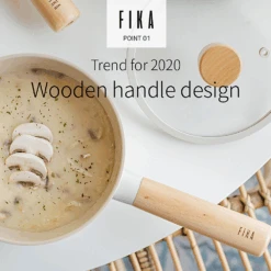 Neoflam Neoflam Fika Ceramic Nonstick Induction Saucepan With Lid - 16cm (1.4L) -The Custom Chef Shop Neoflam Fika Ceramic Nonstick Induction Saucepan 16cm 06