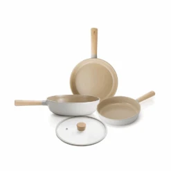 Neoflam Neoflam Fika 4-Piece Ceramic Nonstick Induction Wok & Frypan Set