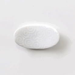 Touga Oval Swirl Vine White Chopstick Rest -The Custom Chef Shop OvalSwirlVineWhiteChopstickRest3