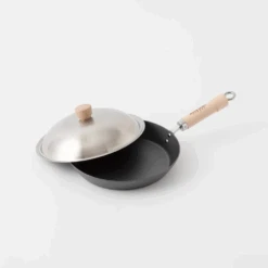 River Light River Light Kiwame Nitrided Carbon Steel Induction Steak Pan - 28cm 13 River Light River Light Kiwame Nitrided Carbon Steel Induction Steak Pan - 28cm -The Custom Chef Shop River Light Kiwame Nitrided Carbon Steel Induction Steak Pan 28cm with Lid