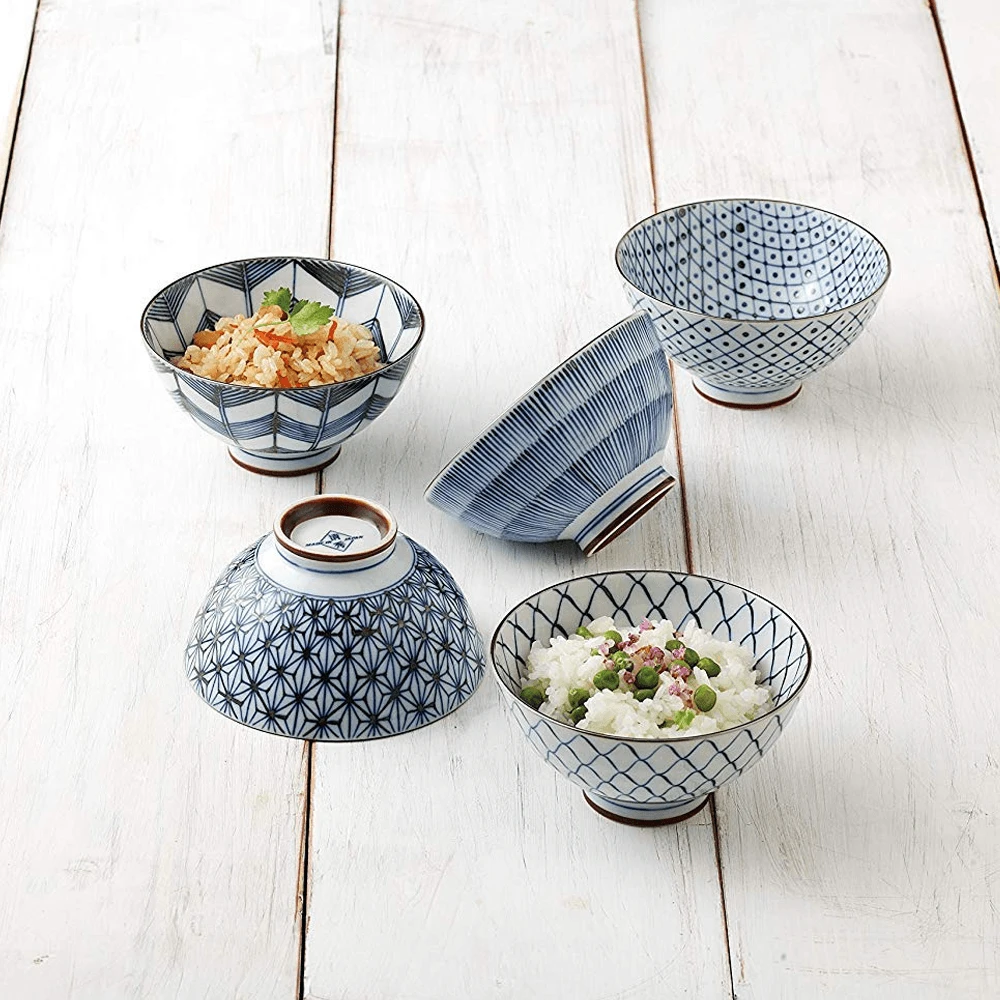 Saikai Hasami Saikai Hasami Yaki 5-Piece Classic Blue Japanese Bowl Set (11cm) 6 Saikai Hasami Saikai Hasami Yaki 5-Piece Classic Blue Japanese Bowl Set (11cm) - Image 4
