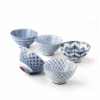 Saikai Hasami Saikai Hasami Yaki 5-Piece Classic Blue Japanese Bowl Set (11cm) -The Custom Chef Shop Saika Hasami Yaki 5 Piece Classic Blue Japanese Rice Bowl Set