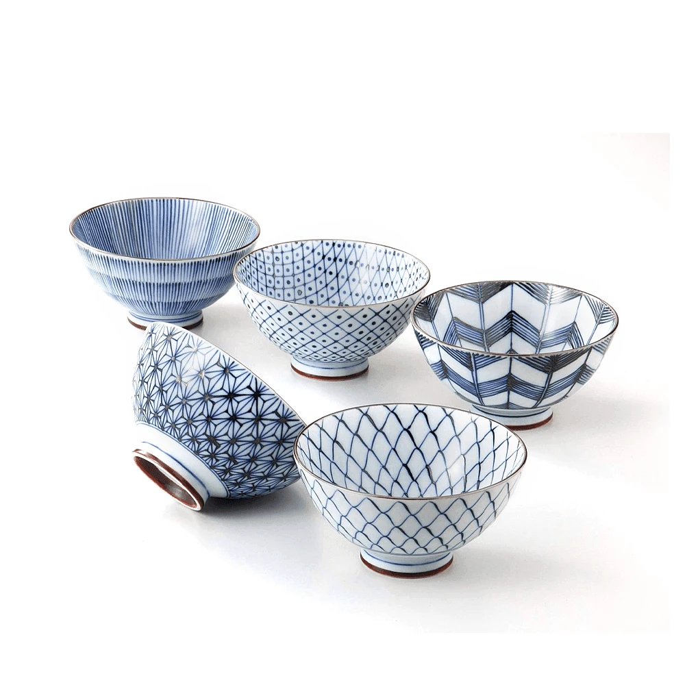 Saikai Hasami Saikai Hasami Yaki 5-Piece Classic Blue Japanese Bowl Set (11cm) 3 Saikai Hasami Saikai Hasami Yaki 5-Piece Classic Blue Japanese Bowl Set (11cm)